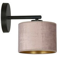 Emibig hilde Schwarze Wandlampe mit Schirm mit rosa Stoffschirmen, 1x E27 von EMIBIG LIGHTING