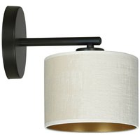 Emibig hilde Schwarze Wandlampe mit Schirm mit weißen Stoffschirmen, 1x E27 von EMIBIG LIGHTING