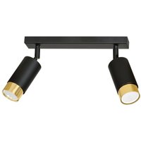 Emibig Lighting - Emibig hiro Schwarz/Gold Twin Deckenstrahler 2x GU10 von EMIBIG LIGHTING