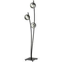 Emibig Lighting - Emibig hunter Black Globe Stehlampe mit mehreren Armen und klaren, schwarzen Glasschirmen, 3x E14 von EMIBIG LIGHTING