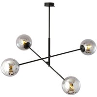 Emibig Lighting - Emibig linear Schwarze mehrarmige Pendel-Deckenleuchte mit Graphitglasschirmen, 4x E14 von EMIBIG LIGHTING