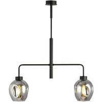 Emibig Lighting - Emibig lukka Schwarze mehrarmige Pendel-Deckenleuchte mit Graphitglasschirmen, 2x E27 von EMIBIG LIGHTING