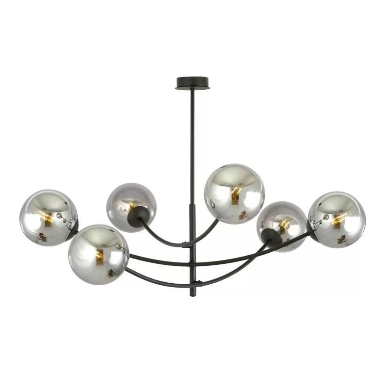 Emibig Lighting Deckenlampe Hunter Deckenleuchte Lampe Schwarz/Grafit 6 Flammig B-Ware von EMIBIG LIGHTING