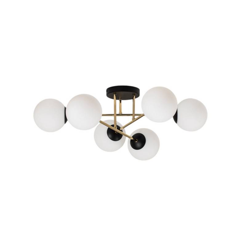 Emibig Lighting Deckenleuchte Lampe Magnum 6 Flg Opalweiß Gold Schwarz Glas B-Ware Emibig Lighting Deckenleuchte Lampe Magnum 6 Flg Opalweiß Gold Schwarz Glas B-Ware von EMIBIG LIGHTING