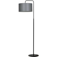 Emibig trapo Schwarze Stehlampe mit Schirm mit grauen Stoffschirmen, 1x E27 von EMIBIG LIGHTING