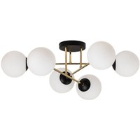 [GEBRAUCHT] Emibig Lighting Deckenleuchte Lampe Magnum 6 Flg Opalweiß Gold Schwarz Glas B-Ware von EMIBIG LIGHTING
