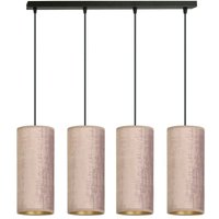Emibig Lighting - gebraucht] Pendellampe Joni Hängeleuchte Leuchte Textil 4fl Lang Rosé Gold B-Ware von EMIBIG LIGHTING
