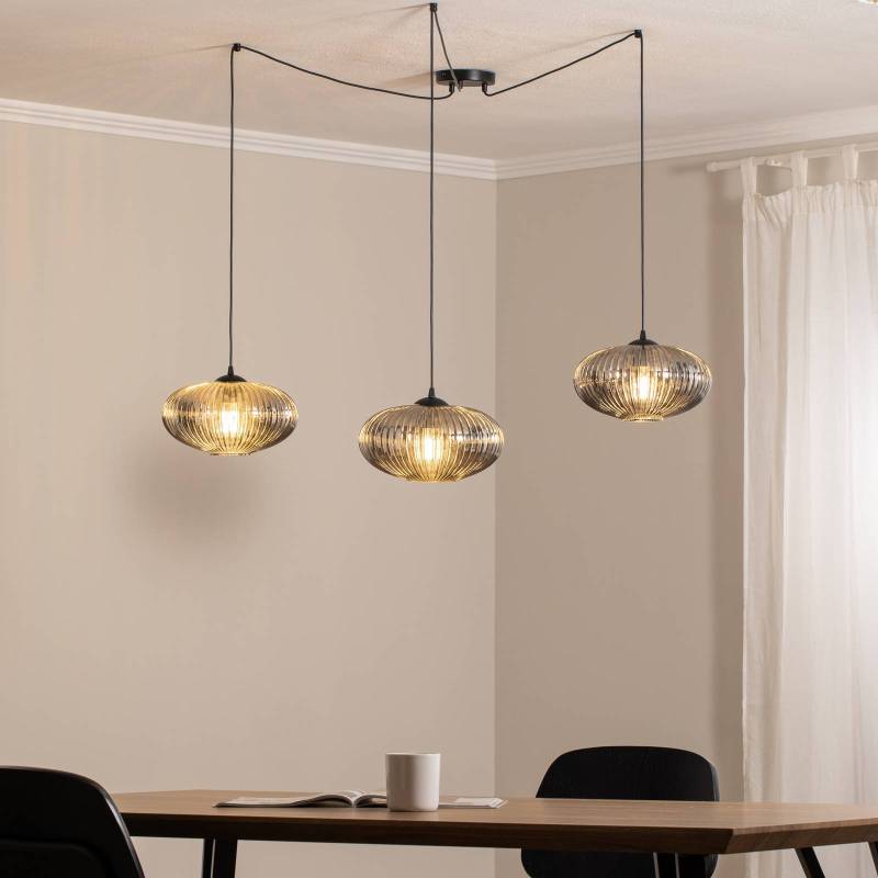 Hängelampe Origo, rauchfarben, dezentral, Glas, 3-flg. von EMIBIG LIGHTING