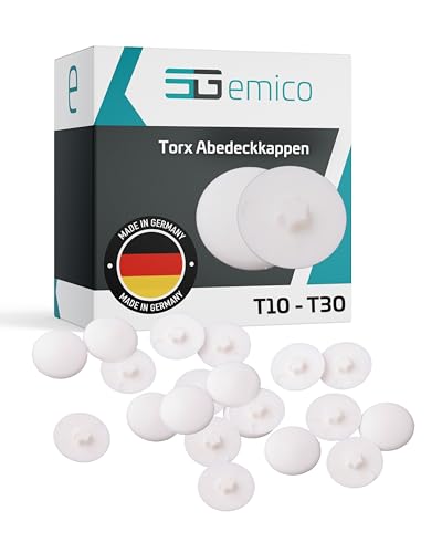 emico Kappen für Torx-Schrauben T20-100 Stück Weiß - Abdeckkappen aus flexiblem LDPE - Rückstandsfrei & passgenau - Ideal für EIN sauberes Erscheinungsbild & sicheren Schutz emico Kappen für Torx-Schrauben T20-100 Stück Weiß - Abdeckkappen aus flexiblem LDPE - Rückstandsfrei & passgenau - Ideal für EIN sauberes Erscheinungsbild & sicheren Schutz von EMICO
