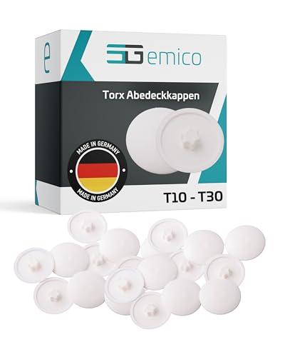 emico Kappen für Torx-Schrauben T25-100 Stück Weiß - Abdeckkappen aus flexiblem LDPE - Rückstandsfrei & passgenau - Ideal für EIN sauberes Erscheinungsbild & sicheren Schutz emico Kappen für Torx-Schrauben T25-100 Stück Weiß - Abdeckkappen aus flexiblem LDPE - Rückstandsfrei & passgenau - Ideal für EIN sauberes Erscheinungsbild & sicheren Schutz von EMICO