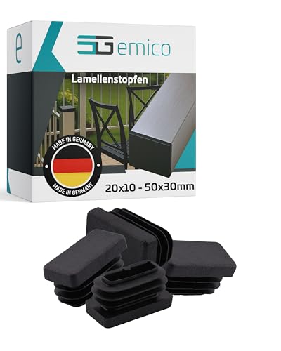 emico Lamellenstopfen 30 x 15 mm - Rohrwandstärke 0,8-2,5 mm - 4 Stück Schwarz - Rechteckige Stopfen aus hochwertigem PE - Witterungsbeständige & stoßfeste Rohrstopfen - Ideal für Rohrabdeckungen emico Lamellenstopfen 30 x 15 mm - Rohrwandstärke 0,8-2,5 mm - 4 Stück Schwarz - Rechteckige Stopfen aus hochwertigem PE - Witterungsbeständige & stoßfeste Rohrstopfen - Ideal für Rohrabdeckungen von EMICO