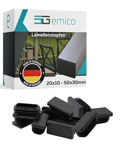 emico Lamellenstopfen 40 x 20 mm - Rohrwandstärke 0,8-3,0 mm - 10 Stück Schwarz - Rechteckige Stopfen aus hochwertigem PE - Witterungsbeständige & stoßfeste Rohrstopfen - Ideal für Rohrabdeckungen emico Lamellenstopfen 40 x 20 mm - Rohrwandstärke 0,8-3,0 mm - 10 Stück Schwarz - Rechteckige Stopfen aus hochwertigem PE - Witterungsbeständige & stoßfeste Rohrstopfen - Ideal für Rohrabdeckungen von EMICO