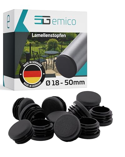 emico Lamellenstopfen Ø 30 mm - Rohrwandstärke 0,8-2,5 mm - 10 Stück Schwarz - Runde Stopfen aus hochwertigem PE - Witterungsbeständige & stoßfeste Rohrstopfen - Ideal für präzise Rohrabdeckungen emico Lamellenstopfen Ø 30 mm - Rohrwandstärke 0,8-2,5 mm - 10 Stück Schwarz - Runde Stopfen aus hochwertigem PE - Witterungsbeständige & stoßfeste Rohrstopfen - Ideal für präzise Rohrabdeckungen von EMICO