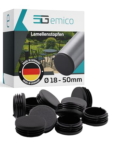 emico Lamellenstopfen Ø 40 mm - Rohrwandstärke 1,0-3,0 mm - 10 Stück Schwarz - Runde Stopfen aus hochwertigem PE - Witterungsbeständige & stoßfeste Rohrstopfen - Ideal für präzise Rohrabdeckungen emico Lamellenstopfen Ø 40 mm - Rohrwandstärke 1,0-3,0 mm - 10 Stück Schwarz - Runde Stopfen aus hochwertigem PE - Witterungsbeständige & stoßfeste Rohrstopfen - Ideal für präzise Rohrabdeckungen von EMICO