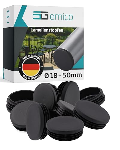 emico Lamellenstopfen Ø 50 mm - Rohrwandstärke 1,0-2,5 mm - 10 Stück Schwarz - Runde Stopfen aus hochwertigem PE - Witterungsbeständige & stoßfeste Rohrstopfen - Ideal für präzise Rohrabdeckungen emico Lamellenstopfen Ø 50 mm - Rohrwandstärke 1,0-2,5 mm - 10 Stück Schwarz - Runde Stopfen aus hochwertigem PE - Witterungsbeständige & stoßfeste Rohrstopfen - Ideal für präzise Rohrabdeckungen von EMICO