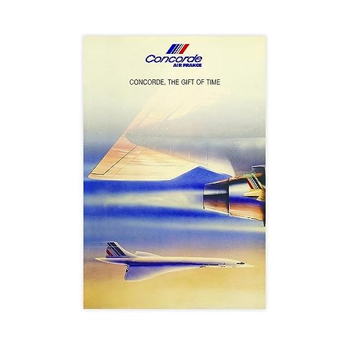 EMIGOS Air France Concorde Poster auf Leinwand, Schlafzimmer, Dekoration, Sport, Landschaft, Büro, Raumdekoration, Geschenk, ungerahmt, 40 x 60 cm von EMIGOS