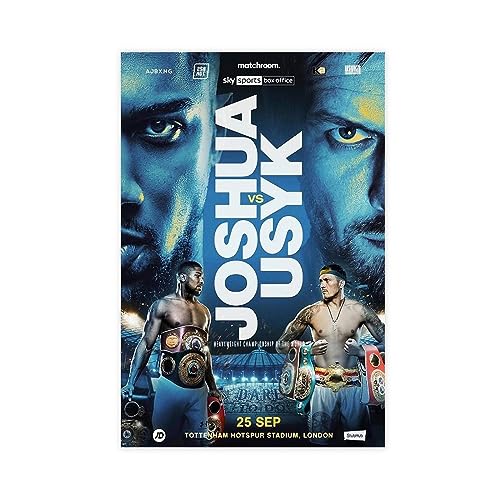 EMIGOS Anthony Joshua Vs. Oleksandr Usyk 2021 Kampfbox-Poster, Leinwand, Poster, Schlafzimmer, Dekoration, Sport, Landschaft, Büro, Raumdekoration, Geschenk, ungerahmt, 30 x 45 cm von EMIGOS