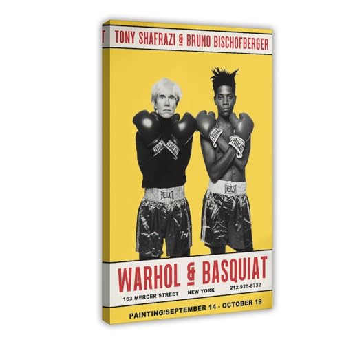 EMIGOS Basquiat and Warhol Leinwandposter Schlafzimmer Dekor Sport Landschaft Büro Zimmer Dekor Geschenk Rahmenstil 20 x 30 cm von EMIGOS