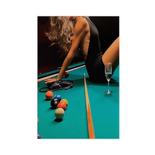 EMIGOS Billard-Poster, Leinwand, Schlafzimmer, Dekoration, Sport, Landschaft, Büro, Raumdekoration, Geschenk, ungerahmt, 60 x 90 cm von EMIGOS