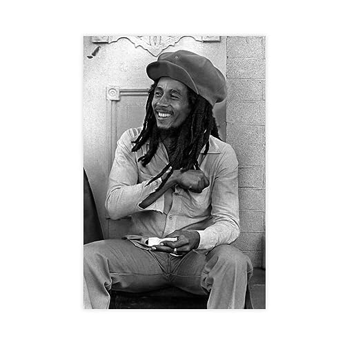 EMIGOS Bob Marley Musikposter Leinwand Poster Wandkunst Dekor Druck Bild Gemälde für Wohnzimmer Schlafzimmer Dekoration ungerahmt 30 x 45 cm von EMIGOS