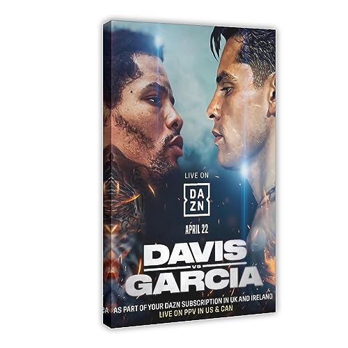 EMIGOS Boxing- Gervonta Tank Davis Vs. Ryan Garcia Fight Poster 2023 Leinwand Poster Schlafzimmer Dekor Sport Landschaft Büro Zimmer Dekor Geschenk Rahmen-Stil 60 x 90 cm von EMIGOS