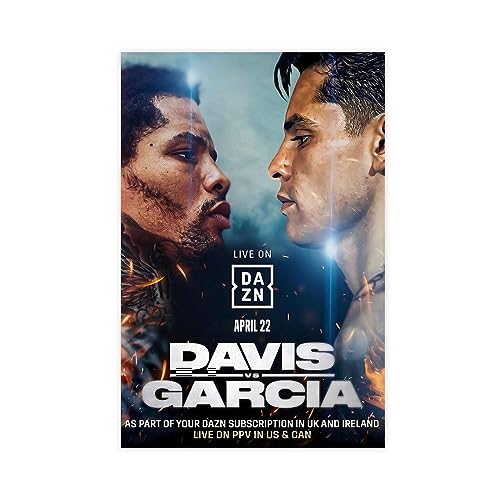 EMIGOS Boxing- Gervonta Tank Davis Vs. Ryan Garcia Kampf-Poster 2023, Leinwand-Poster, Schlafzimmer, Dekoration, Sport, Landschaft, Büro, Raumdekoration, Geschenk, ungerahmt, 30 x 45 cm von EMIGOS