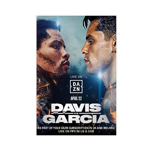 EMIGOS Boxing- Gervonta Tank Davis Vs. Ryan Garcia Kampfposter 2023 Leinwandposter Schlafzimmer Dekor Sport Landschaft Büro Zimmer Dekor Geschenk ungerahmt 50 x 75 cm von EMIGOS