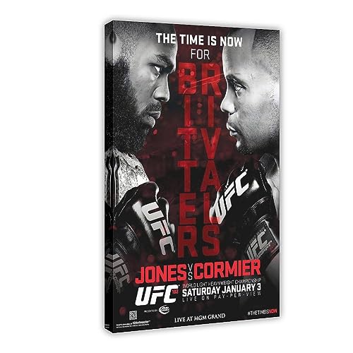 EMIGOS Boxing-UFC 182 Jon Jones vs. Daniel Cormier 2015 Kampf-Poster auf Leinwand, Schlafzimmer, Dekoration, Sport, Landschaft, Büro, Raumdekoration, Geschenk, Rahmen-Stil, 20 x 30 cm von EMIGOS