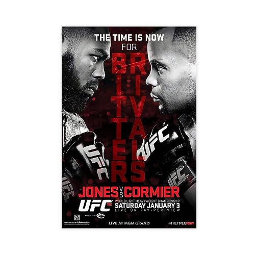 EMIGOS Boxing-UFC 182 Jon Jones vs. Daniel Cormier 2015 Kampf-Poster auf Leinwand, Schlafzimmer, Dekoration, Sport, Landschaft, Büro, Raumdekoration, Geschenk, ungerahmt, 30 x 45 cm von EMIGOS