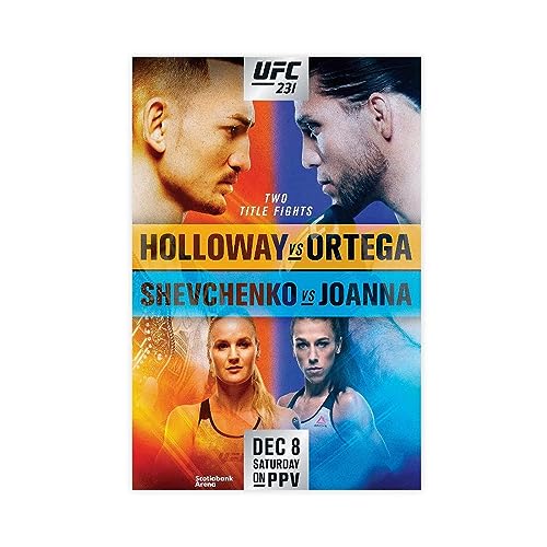 EMIGOS Boxing-UFC 231 Max Holloway Vs. Brian Ortega Poster, Leinwand, Poster, Schlafzimmer, Dekoration, Sport, Landschaft, Büro, Raumdekoration, Geschenk, ungerahmt, 30 x 45 cm von EMIGOS