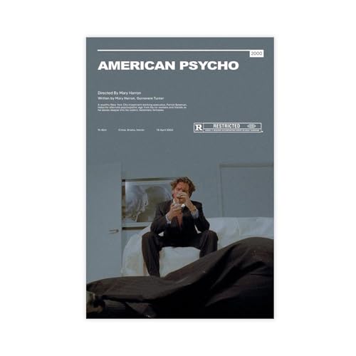 EMIGOS Filmposter "American Psycho (2000)", Leinwand-Poster, Wandkunst, Dekordruck, Bild, Gemälde für Wohnzimmer, Schlafzimmer, Dekoration, ungerahmt, 40 x 60 cm von EMIGOS