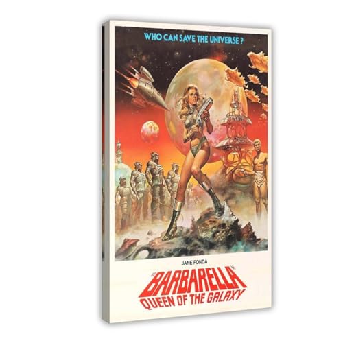 EMIGOS Filmposter "Barbarella" auf Leinwand, Schlafzimmer, Dekoration, Sport, Landschaft, Büro, Raumdekoration, Geschenk, Rahmen-Stil, 30 x 45 cm von EMIGOS