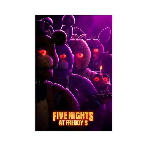 EMIGOS Filmposter "Five Nights at Freddy's" auf Leinwand, Schlafzimmer-Dekor, Sportlandschaft, Büro, Raumdekoration, Geschenk, ungerahmt, 30 x 45 cm von EMIGOS
