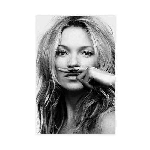 EMIGOS Kate Moss Musikposter auf Leinwand, Poster, Wandkunst, Dekordruck, Bild, Gemälde für Wohnzimmer, Schlafzimmer, Dekoration, ungerahmt, 50 x 75 cm von EMIGOS