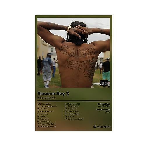 EMIGOS Nipsey Hussle – Slauson Boy 2 – Musikalbum-Poster, Leinwand, Poster, Schlafzimmer, Dekoration, Sport, Landschaft, Büro, Raumdekoration, Geschenk, ungerahmt, 30 x 45 cm von EMIGOS