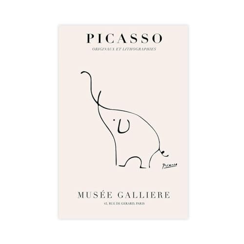 EMIGOS Pablo Picasso Elefant Poster Leinwand Poster Schlafzimmer Dekor Sport Landschaft Büro Zimmer Dekor Geschenk ungerahmt 30 x 45 cm von EMIGOS