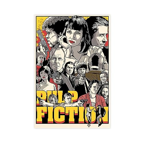 EMIGOS Pulp Fiction Filmposter (1) Leinwandposter Wandkunst Dekor Druck Bild Gemälde für Wohnzimmer Schlafzimmer Dekoration ungerahmt 30 x 45 cm von EMIGOS