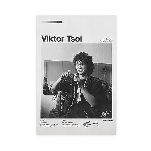 EMIGOS Viktor Tsoi Modernes Poster auf Leinwand, Schlafzimmer, Dekoration, Sport, Landschaft, Büro, Raumdekoration, Geschenk, ungerahmt, 20 x 30 cm von EMIGOS