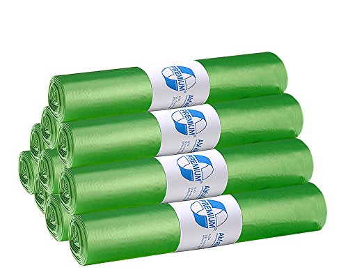10er SET DEISS 12022 - PREMIUM - 120 Liter Abfallsäcke Typ 60 GRÜN - 25 Stk. je Rolle/Recycling-LDPE/Emil Deiss/Abfallsäcke/Typ 60 von EMIL DEISS KG