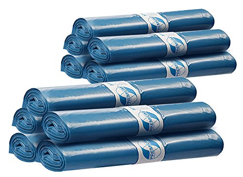 10er SET DEISS 20045 - PREMIUM - 120 Liter Abfallsäcke Typ 60 BLAU - je 25 Stk. je Rolle/Recycling-LDPE/Emil Deiss/Abfallsäcke/Typ 60 von EMIL DEISS KG