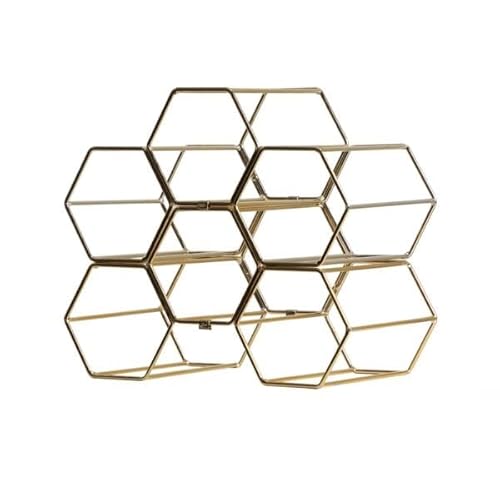 EMINZA 2 Stück Flaschenregal aus Metall, stapelbar (H26 cm), Côme Gold von EMINZA