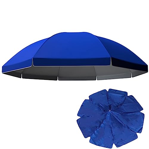 EMISOO 8-Rippen Sonnenschirm Ersatz-Abdeckung 200cm/300cm Terrassenschirm Ersatzbezug Wasserdichtes UV30+ Ersatztuch Sonnenschirm Für Garten, Strand, Pool (Color : Blue, Size : 2m/8 Ribs) von EMISOO