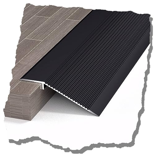 EMISOO Boden Übergangsprofil Aluminium, Türleisten Übergangsleiste Holzböden/Fliesen Ausgleichsprofil, Teppichkantenleiste Höhenausgleich 10mm-35mm (Color : Black) von EMISOO