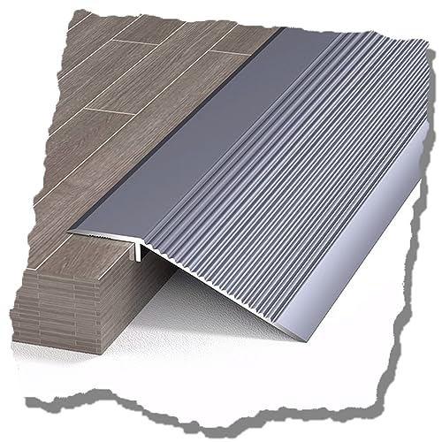 EMISOO Boden Übergangsprofil Aluminium, Türleisten Übergangsleiste Holzböden/Fliesen Ausgleichsprofil, Teppichkantenleiste Höhenausgleich 10mm-35mm (Color : Dark Gray) von EMISOO