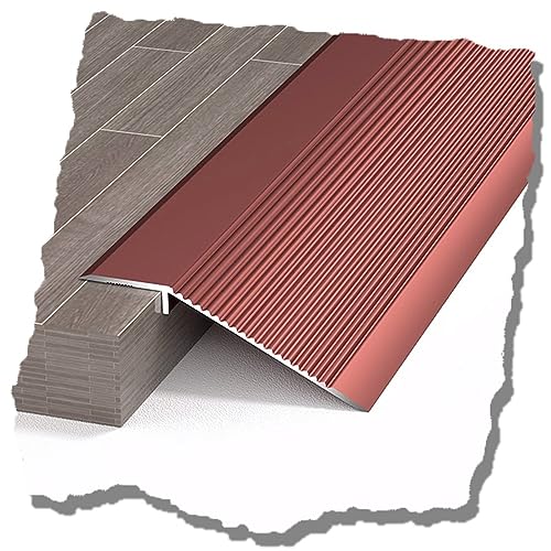 EMISOO Boden Übergangsprofil Aluminium, Türleisten Übergangsleiste Holzböden/Fliesen Ausgleichsprofil, Teppichkantenleiste Höhenausgleich 10mm-35mm (Color : Red) von EMISOO