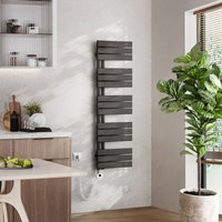Emke - Badheizkörper Elektrisch mit Thermostat, Handtuchheizkörper Elektrisch Panel Handtuchhalter Handtuchtrokner inkl Heizstab mit timer, von EMKE