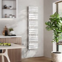 Emke - Badheizkörper Elektrisch mit Thermostat, Handtuchheizkörper Elektrisch Panel Handtuchhalter Handtuchtrokner inkl Heizstab mit timer, Weiß, von EMKE