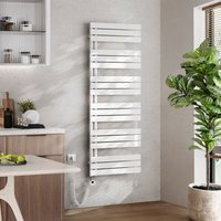 Badheizkörper Elektrisch mit Thermostat, Handtuchheizkörper Elektrisch Panel Handtuchhalter Handtuchtrokner inkl Heizstab mit timer, Weiß, 1599x600mm von EMKE