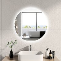 Badspiegel mit Beleuchtung Badezimmerspiegel Wandspiegel, Stil 3, ф70cm, Runder Spiegel mit Touch - Emke von EMKE