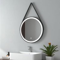 Badspiegel mit Beleuchtung Badezimmerspiegel Wandspiegel, Stil 4, ф50cm, Runder Spiegel mit Touch - Emke von EMKE